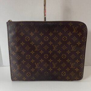 Louis Vuitton Monogram Portfolio Laptop Computer Bag (1008)